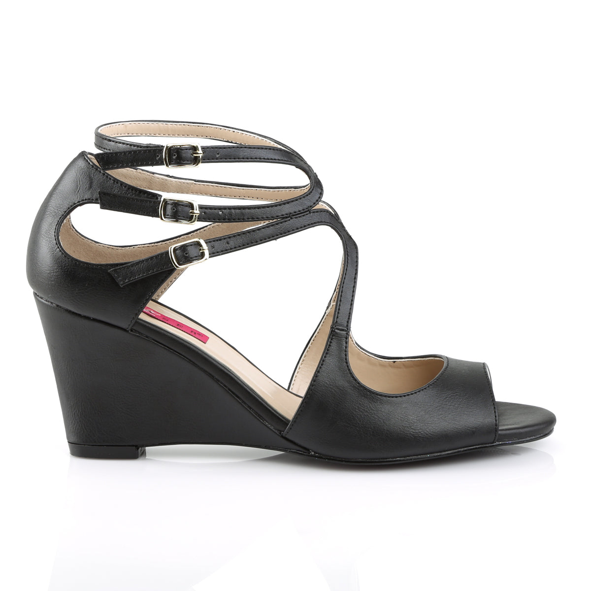 KIMBERLY-04 Pleaser Pink Label Black 3 Inch Fetish Sexy Shoes