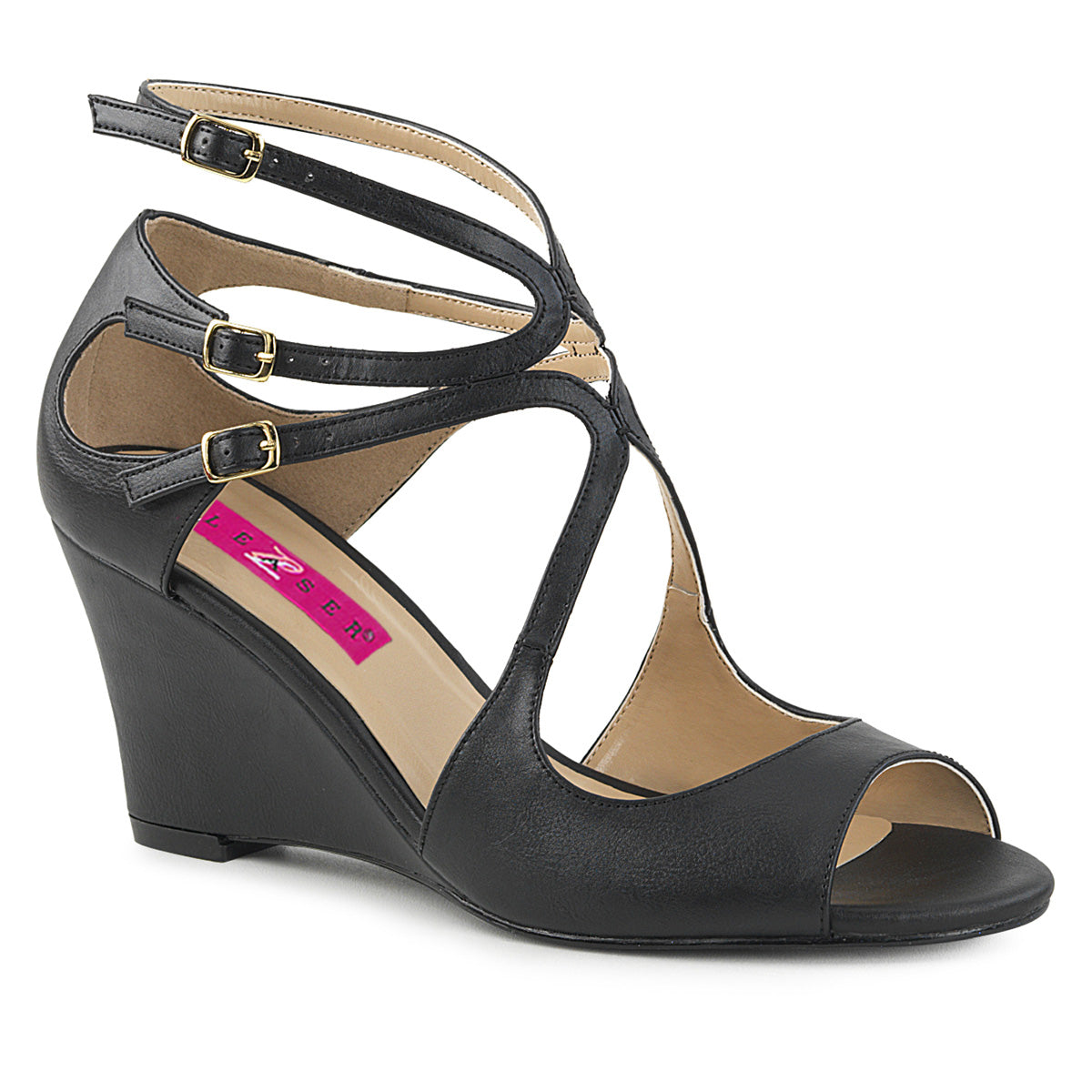 KIMBERLY-04 Pleaser Pink Label Black 3 Inch Fetish Sexy Shoes