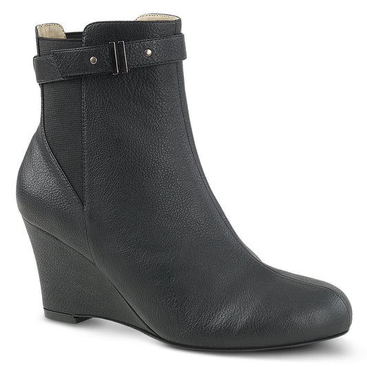 Pleaser Pink Label KIMBERLY-102 Black Ankle Boots - 3 Inch Heels