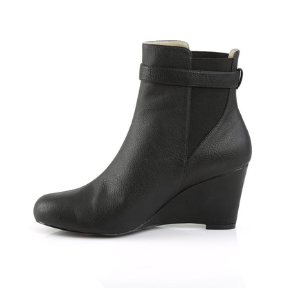 Pleaser Pink Label KIMBERLY-102 Black Ankle Boots - 3 Inch Heels
