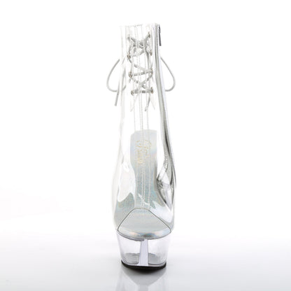 kiss 1018c pleaser sexy shoes 6 inch stiletto heel clear platform ankle boots