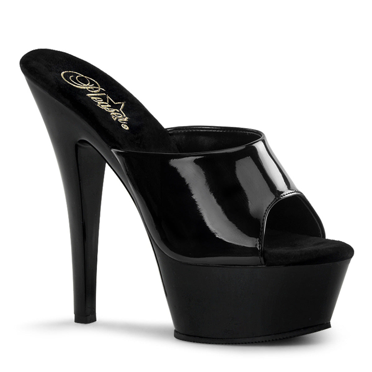 KISS-201 Pleaser Black 6 Inch Exotic Dancer Platform Shoes Black Patent