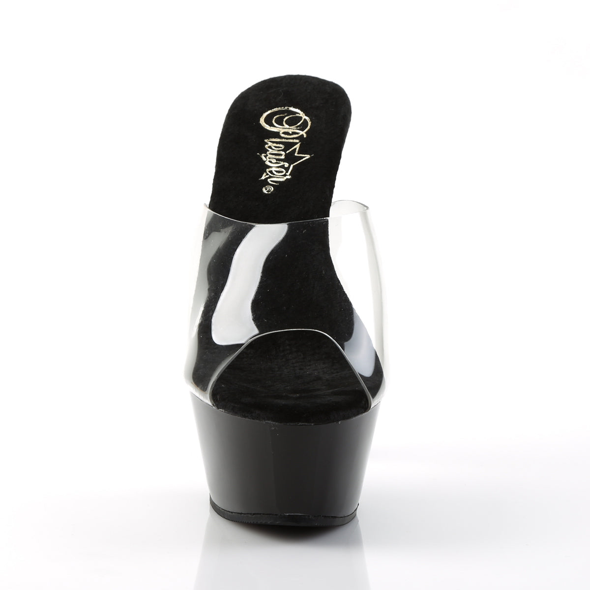 KISS-201 Pleaser Clear Black 6 Inch Pole Dancer Platform Shoes