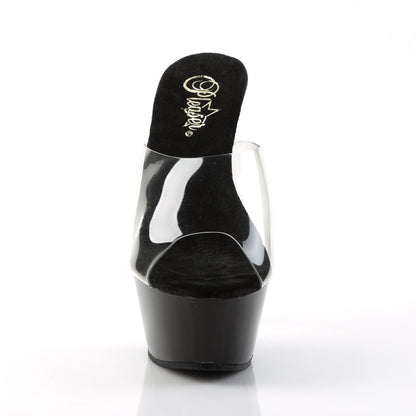 KISS-201 Pleaser Clear Black 6 Inch Pole Dancer Platform Shoes