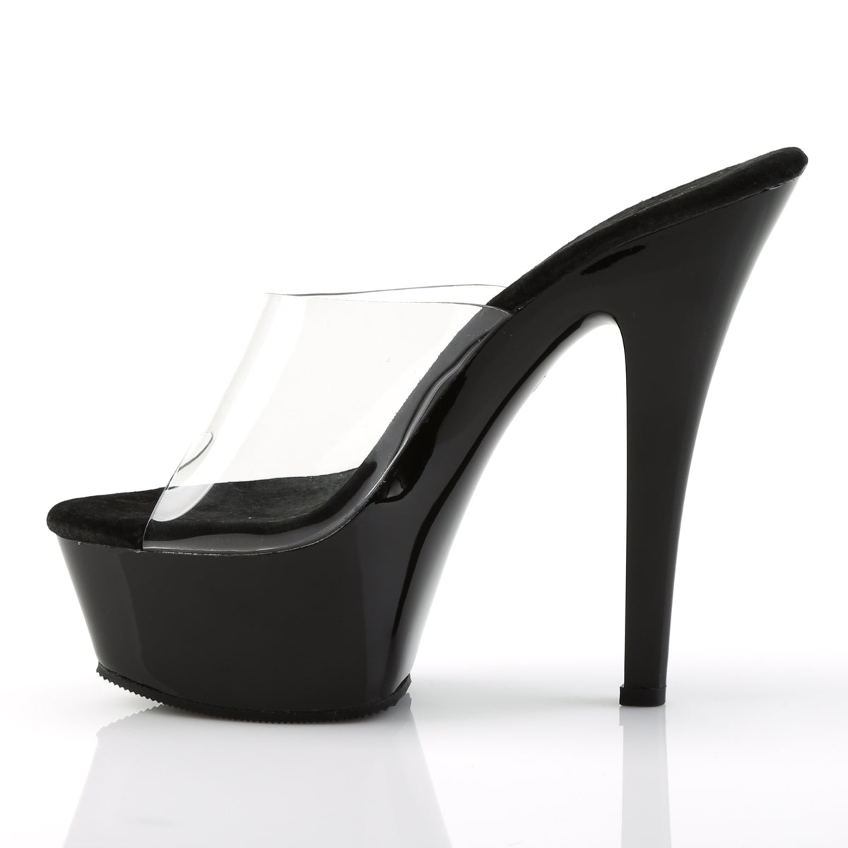 KISS-201 Pleaser Clear Black 6 Inch Pole Dancer Platform Shoes