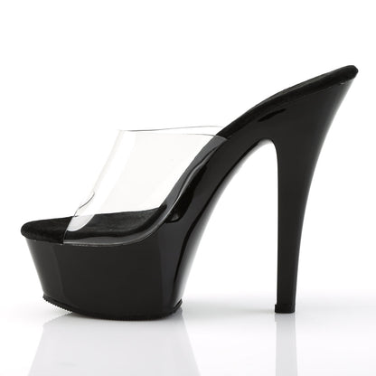 KISS-201 Pleaser Clear Black 6 Inch Pole Dancer Platform Shoes