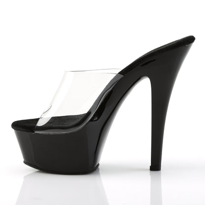 KISS-201 Pleaser Clear Black 6 Inch Pole Dancer Platform Shoes