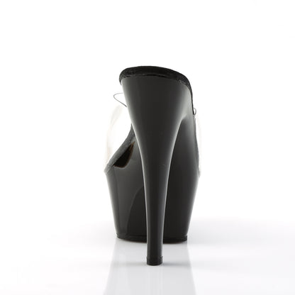 KISS-201 Pleaser Clear Black 6 Inch Pole Dancer Platform Shoes