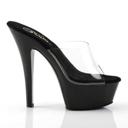 KISS-201 Pleaser Clear Black 6 Inch Pole Dancer Platform Shoes