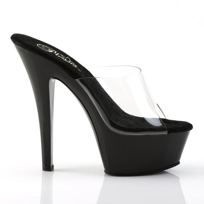 KISS-201 Pleaser Clear Black 6 Inch Pole Dancer Platform Shoes