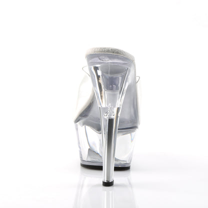 Pleaser KISS-201 Clear Peep Toe Platform Sandals - 6 Inch Heels