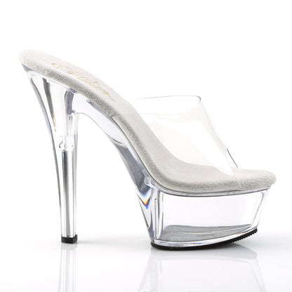 KISS-201 Pleaser 6 Inch Heel Clear Slip On Stripper Platforms High Heels