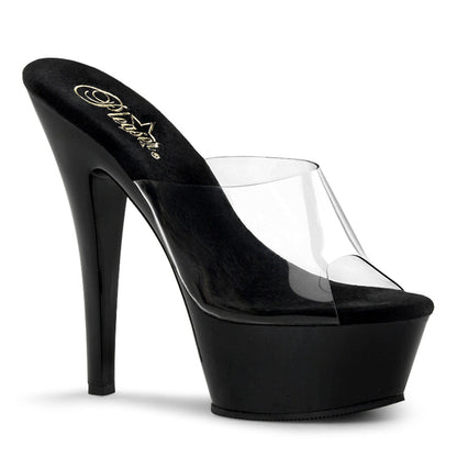 KISS-201 Pleaser Clear Black 6 Inch Pole Dancer Platform Shoes