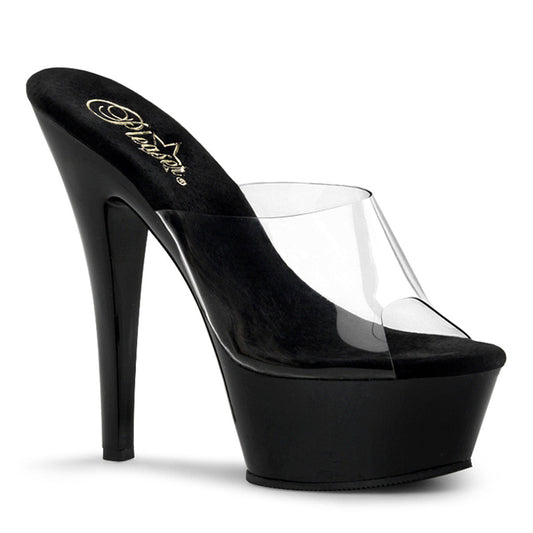 KISS-201 Pleaser Clear Black 6 Inch Pole Dancer Platform Shoes