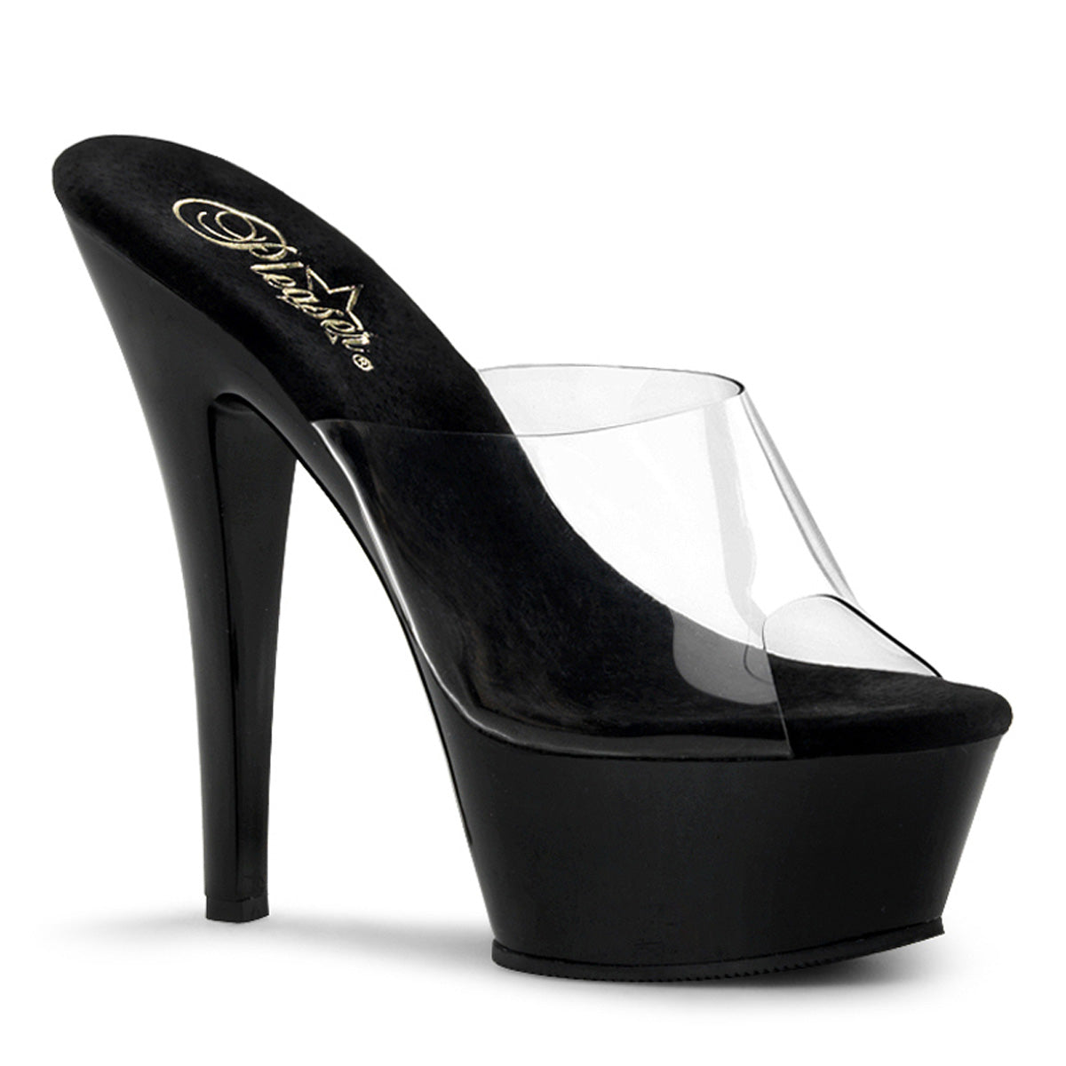 KISS-201 Pleaser Clear Black 6 Inch Pole Dancer Platform Shoes Clear Black