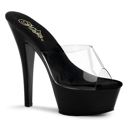 KISS-201 Pleaser Clear Black 6 Inch Pole Dancer Platform Shoes