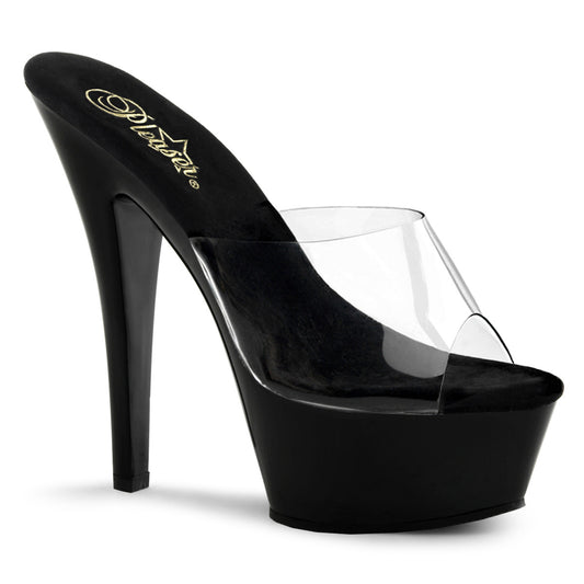 KISS-201 Pleaser Clear Black 6 Inch Pole Dancer Platform Shoes