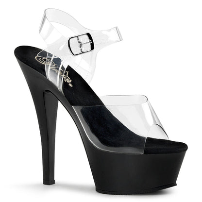 KISS-208 Pleaser Clear Black 6 Inch Pole Dance Platform Shoes Clear Black