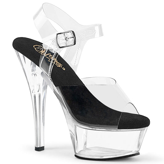 KISS-208 Pleaser Clear/Black Sexy Platform Shoes (Pole Dancing Heels)