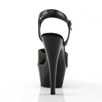 Pleaser KISS-209 Black Peep Toe Platform Sandals - 6 Inch Heels