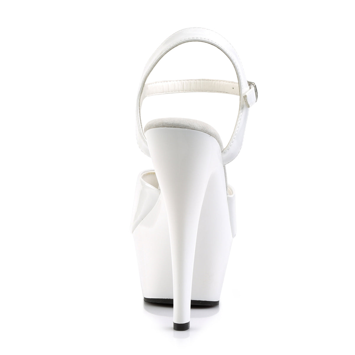 Pleaser KISS-209 White Peep Toe Platform Sandals - 6 Inch Heels