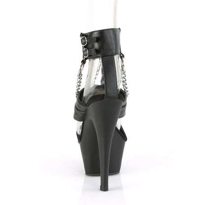 Pleaser KISS-261 Black / Black Matte Platform Sandals - 6 Inch Heels