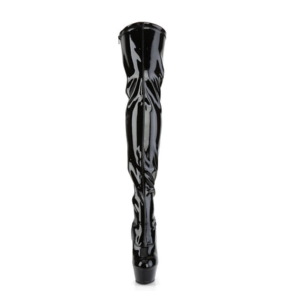 KISS-3000 Pleaser Black Patent 6 Inch Pole Dancing Thigh Boots
