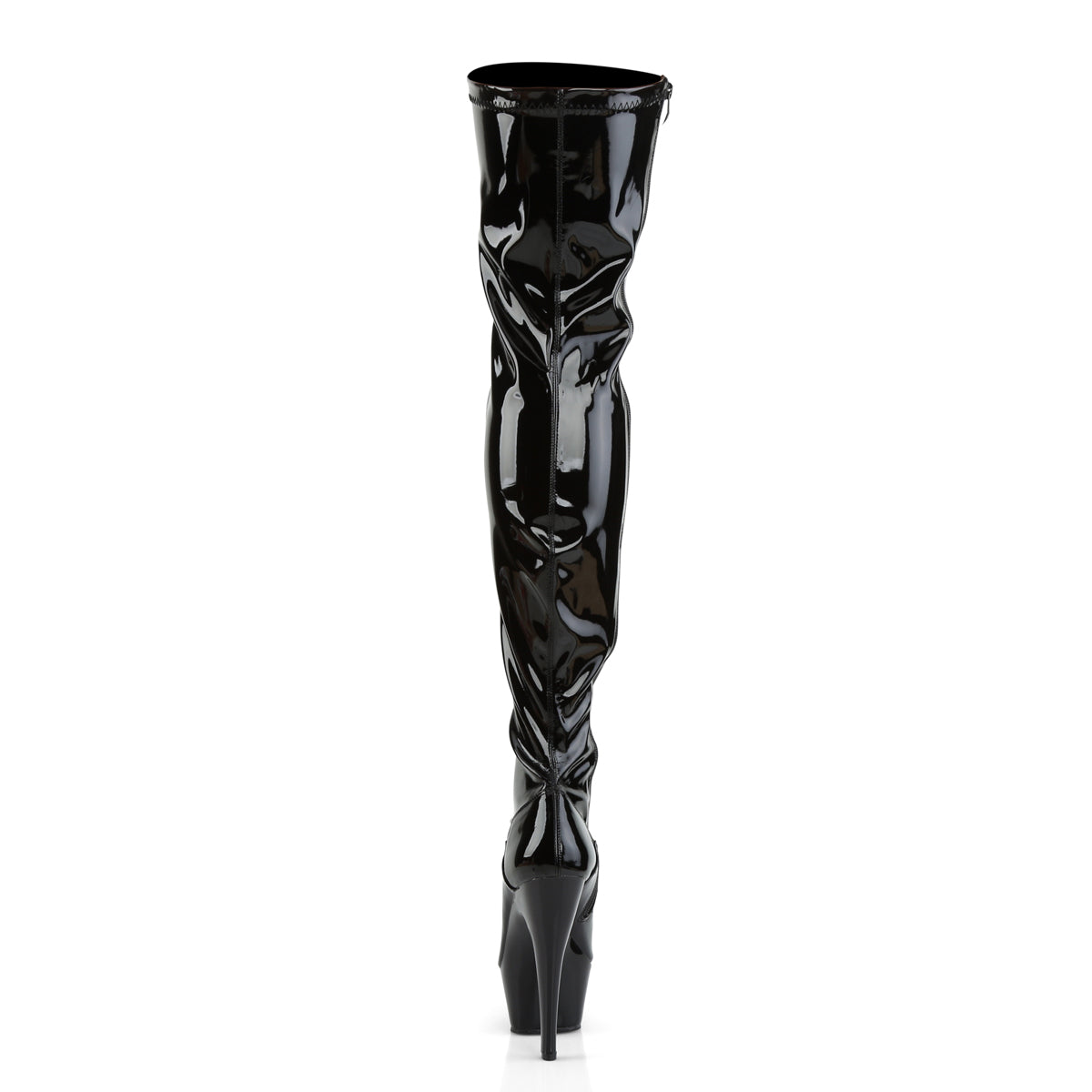 KISS-3000 Pleaser Black Patent 6 Inch Pole Dancing Thigh Boots