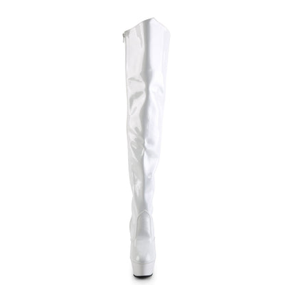 KISS-3010 Pleaser White 6 Inch Exotic Dancing Thigh Boots