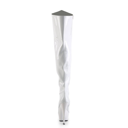 KISS-3010 Pleaser White 6 Inch Exotic Dancing Thigh Boots