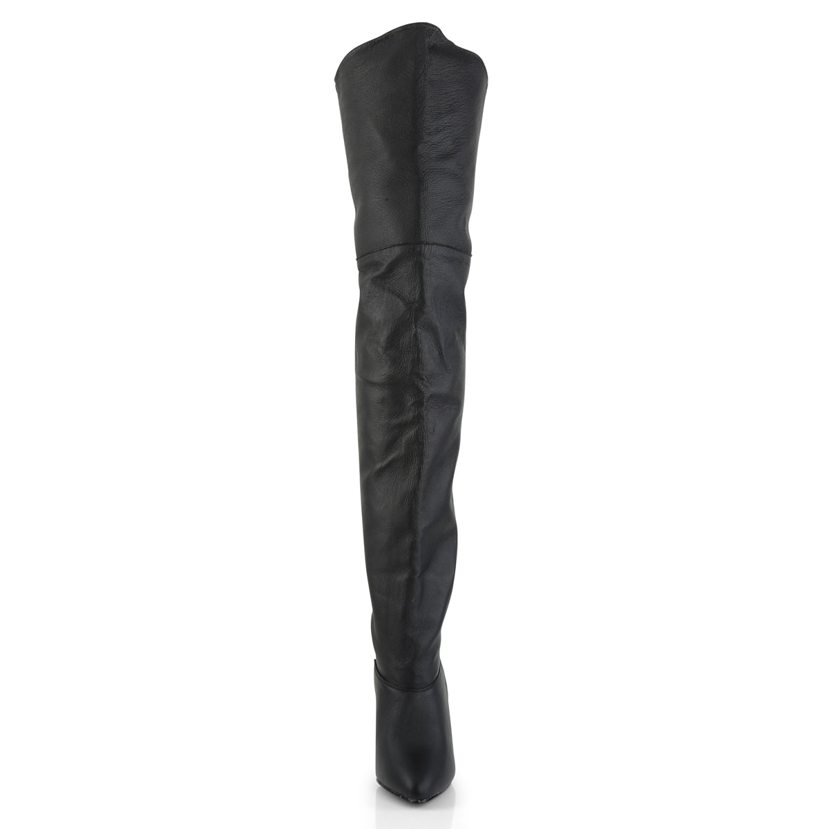 LEGEND-8868 Pleaser 4" Heel Black Leather Thigh High Boots