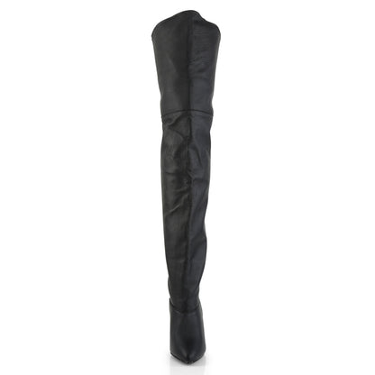 LEGEND-8868 Pleaser 4" Heel Black Leather Thigh High Boots