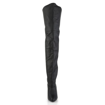 Pleaser LEGEND-8868 Black Patent Thigh High Boots - 4 Inch Heels