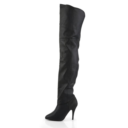 Pleaser LEGEND-8868 Black Patent Thigh High Boots - 4 Inch Heels