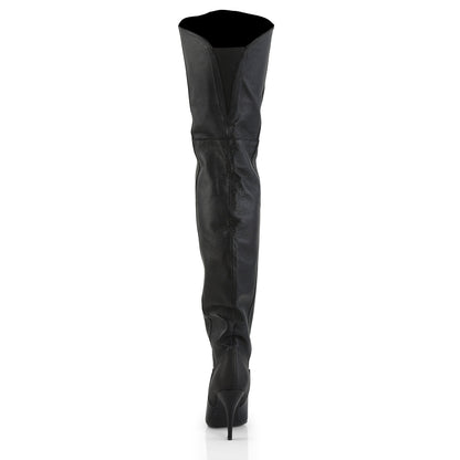 LEGEND-8868 Pleaser 4" Heel Black Leather Thigh High Boots
