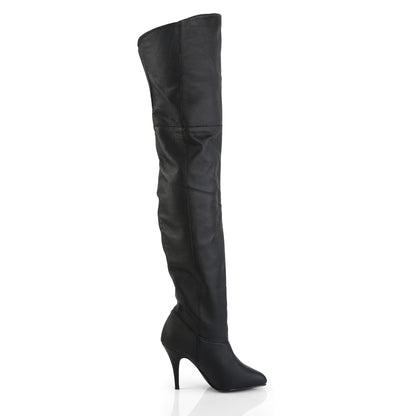 Pleaser LEGEND-8868 Black Patent Thigh High Boots - 4 Inch Heels