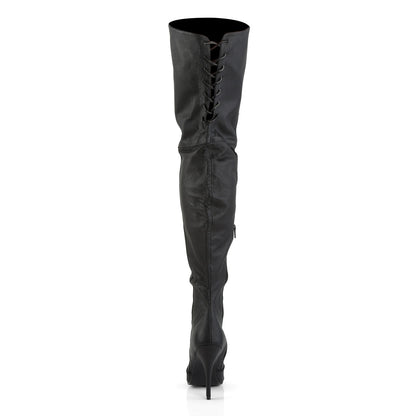 LEGEND-8899 Pleaser Black Leather 5 Inch Pole Dance Thigh boots