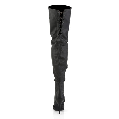 Pleaser LEGEND-8899 Black Patent Thigh High Boots - 5 Inch Heels