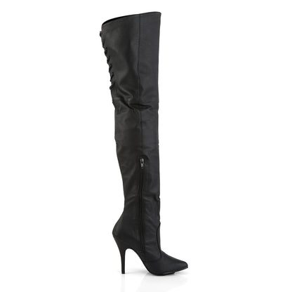 Pleaser LEGEND-8899 Black Patent Thigh High Boots - 5 Inch Heels