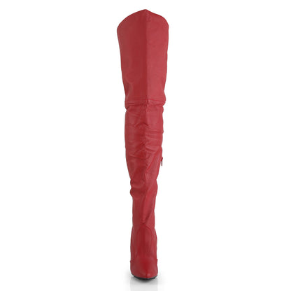 LEGEND-8899 Pleaser 5 Inch Heel Red Leather Thigh High Boots Fetish Footwear