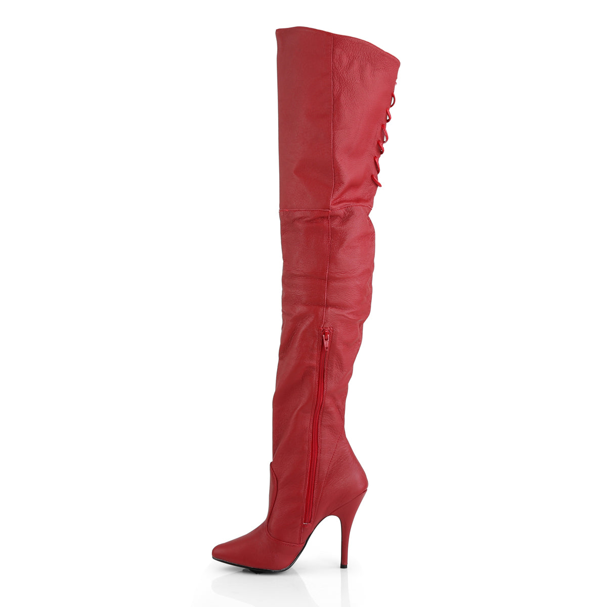 LEGEND-8899 Pleaser 5 Inch Heel Red Leather Thigh High Boots Fetish Footwear