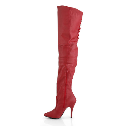 LEGEND-8899 Pleaser 5 Inch Heel Red Leather Thigh High Boots Fetish Footwear