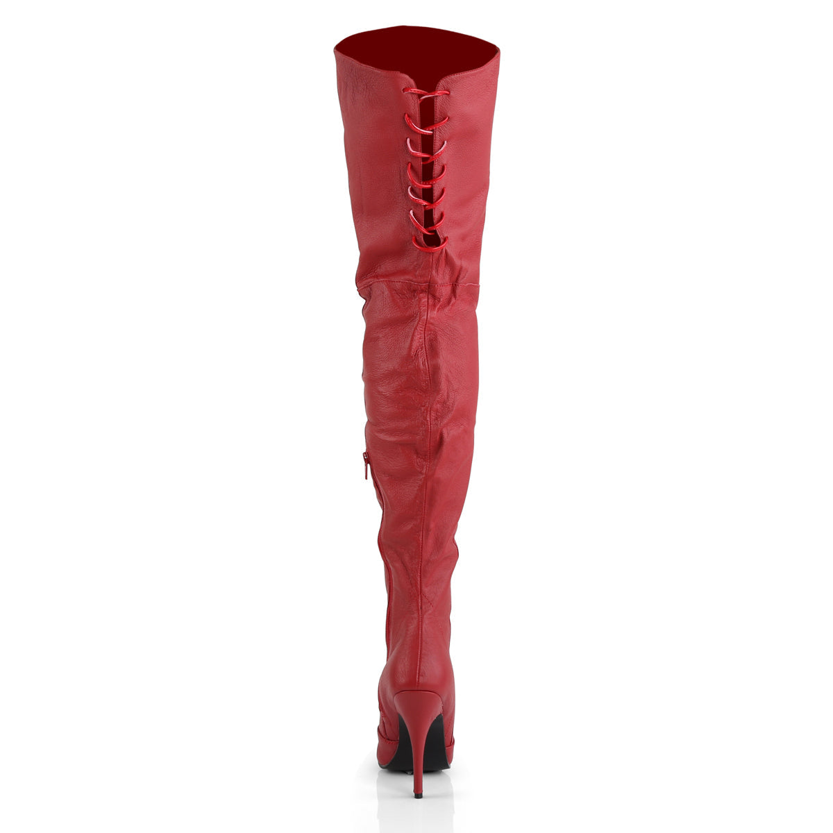 LEGEND-8899 Pleaser 5 Inch Heel Red Leather Thigh High Boots Fetish Footwear