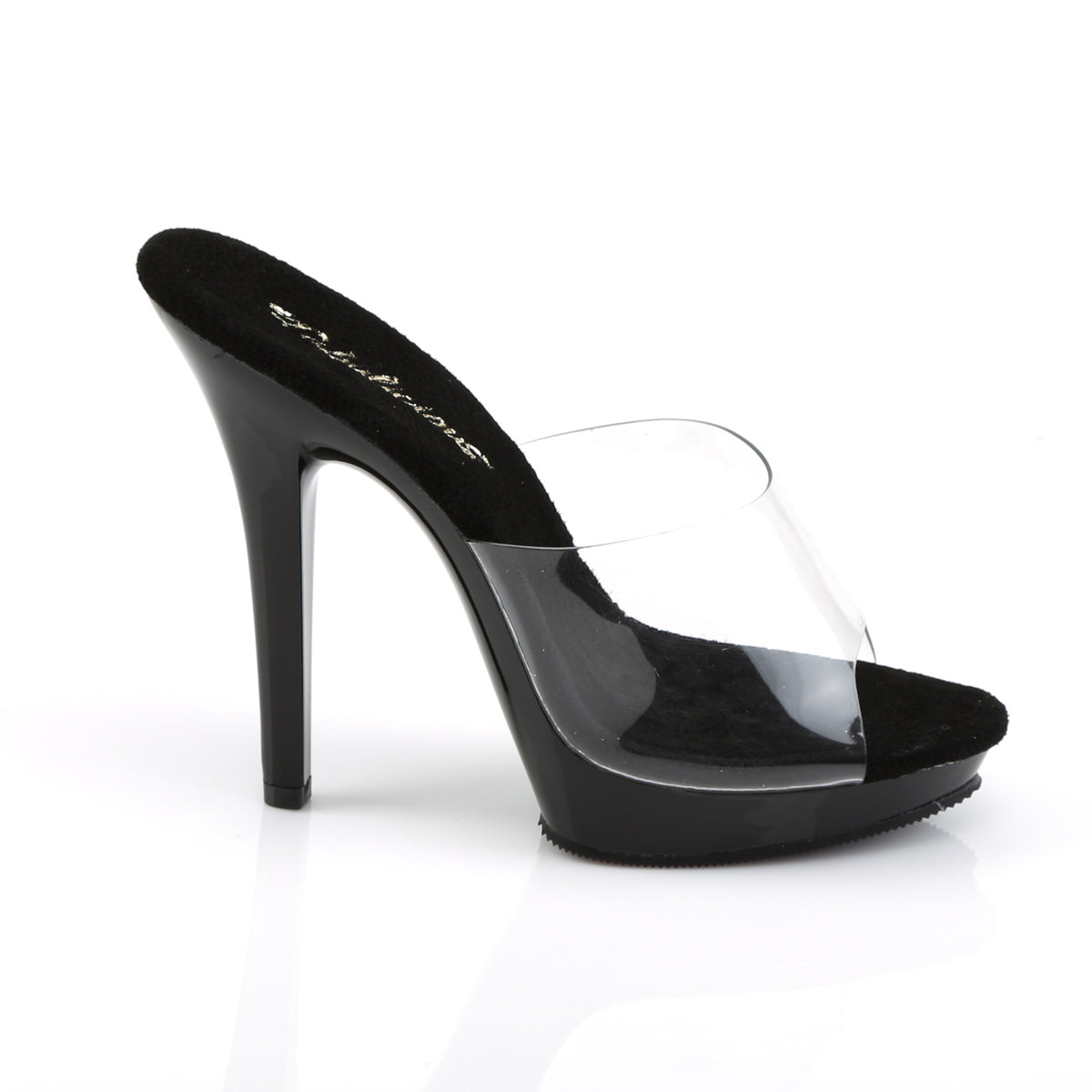 LIP-101 Fabulicious Clear Black 5 Inch Fetish Shoes