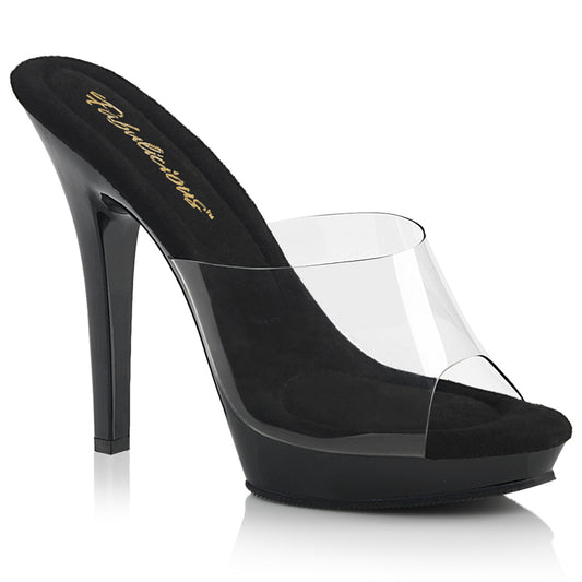 LIP-101 Fabulicious Clear Black 5 Inch Fetish Shoes