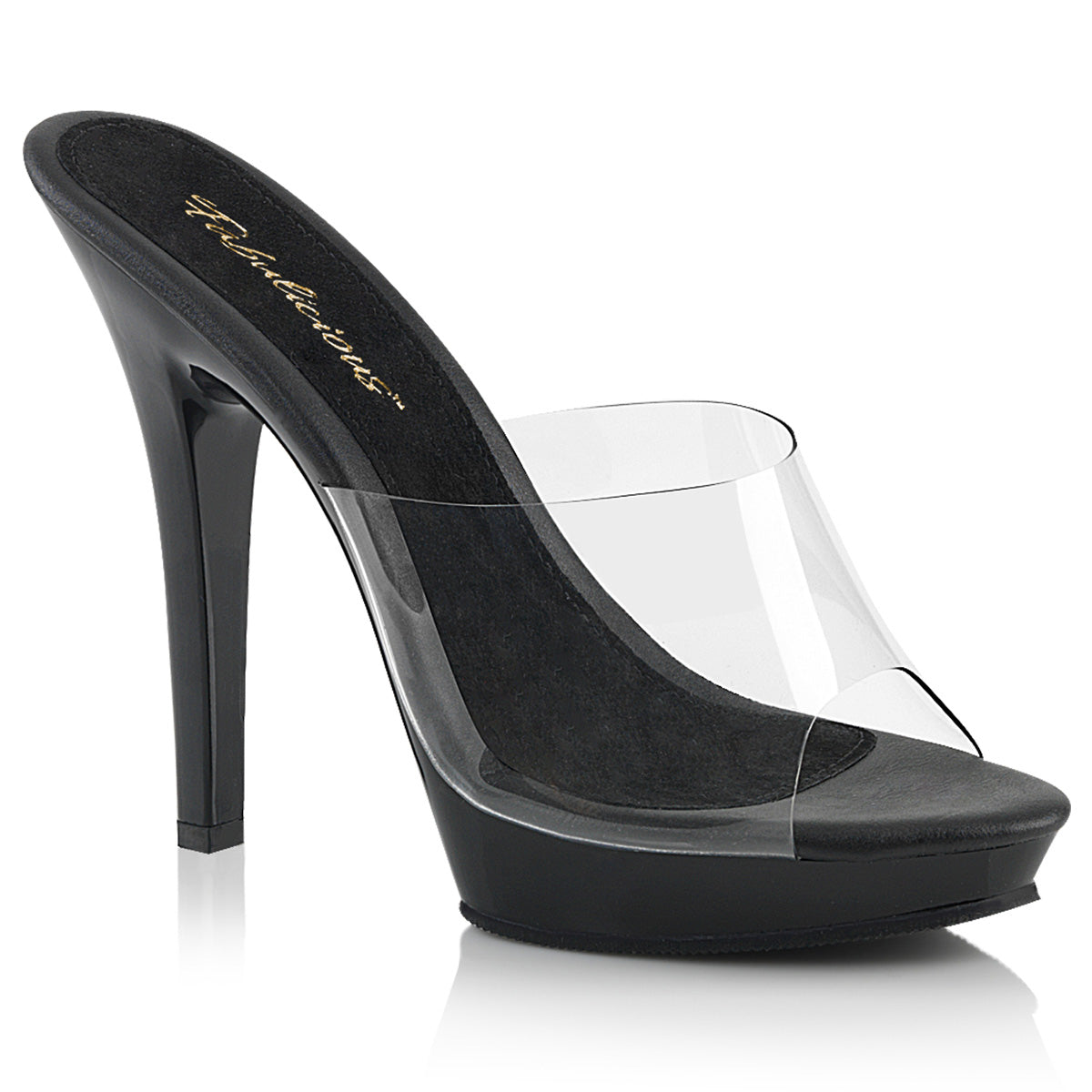 LIP-101 Fabulicious Clear Black 5 Inch Fetish Shoes