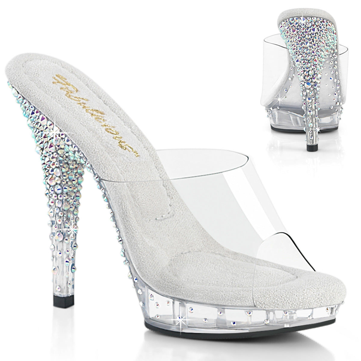 LIP-101CAS Fabulicious Transparent 5 Inch Posing Shoes