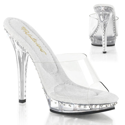 LIP-101LS Fabulicious Clear 5 Inch Posing Shoes Clear