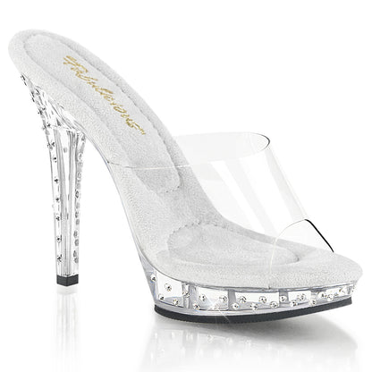 LIP-101SDT Fabulicious Clear 5 Inch Posing Shoes