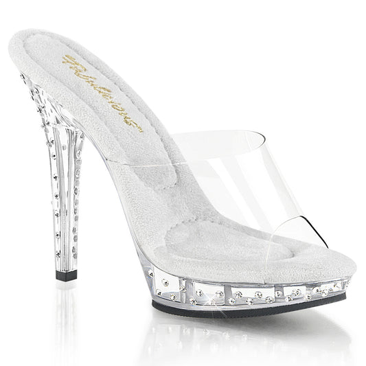 LIP-101SDT Fabulicious Clear 5 Inch Posing Shoes